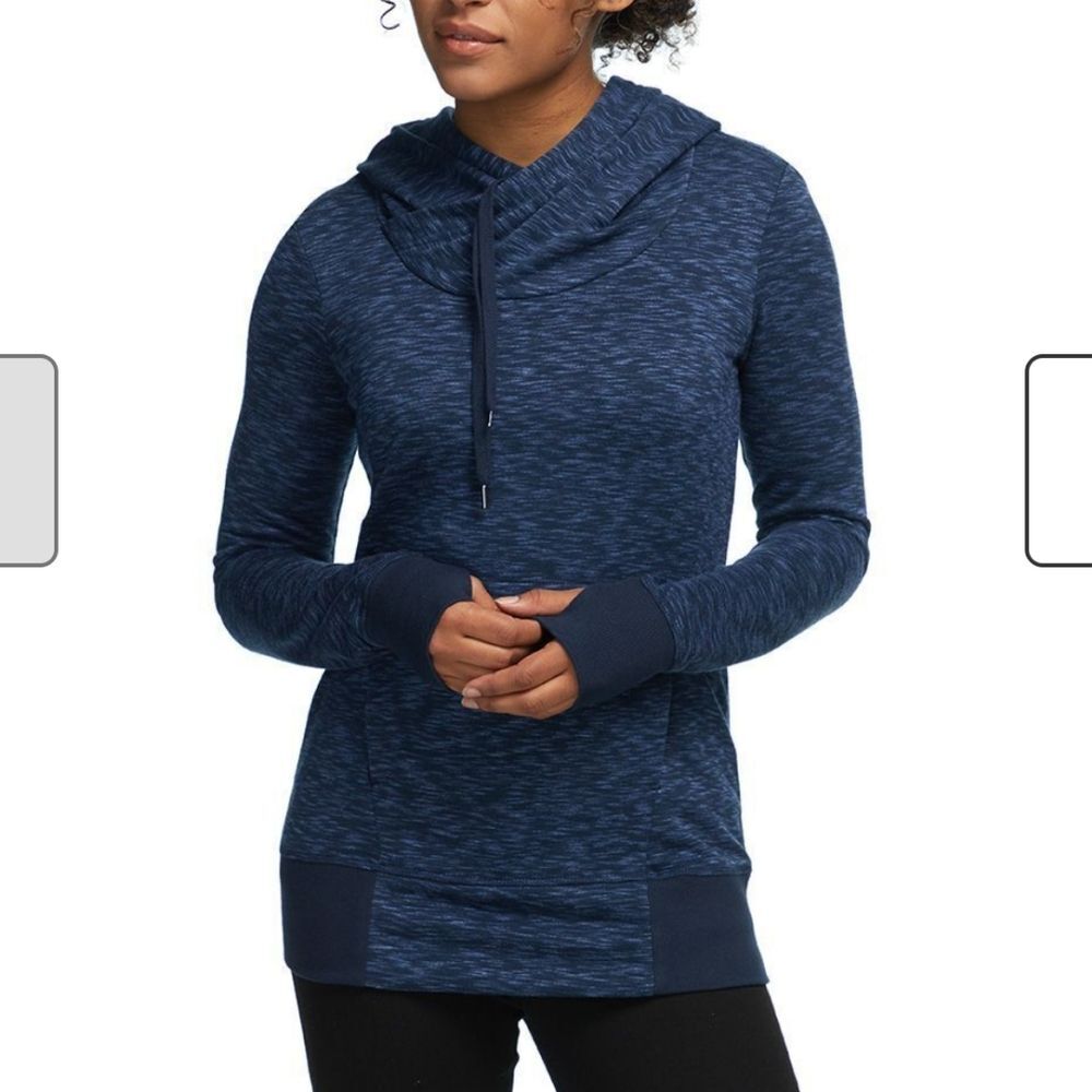 Stoic Backcountry indigo fleece hoodie pullover knit sweatshirt size XS